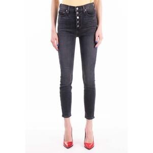 AO.LA By ALICE + OLIVIA Womens Sz 31 Black High Rise Button Skinny Fit Jeans EUC